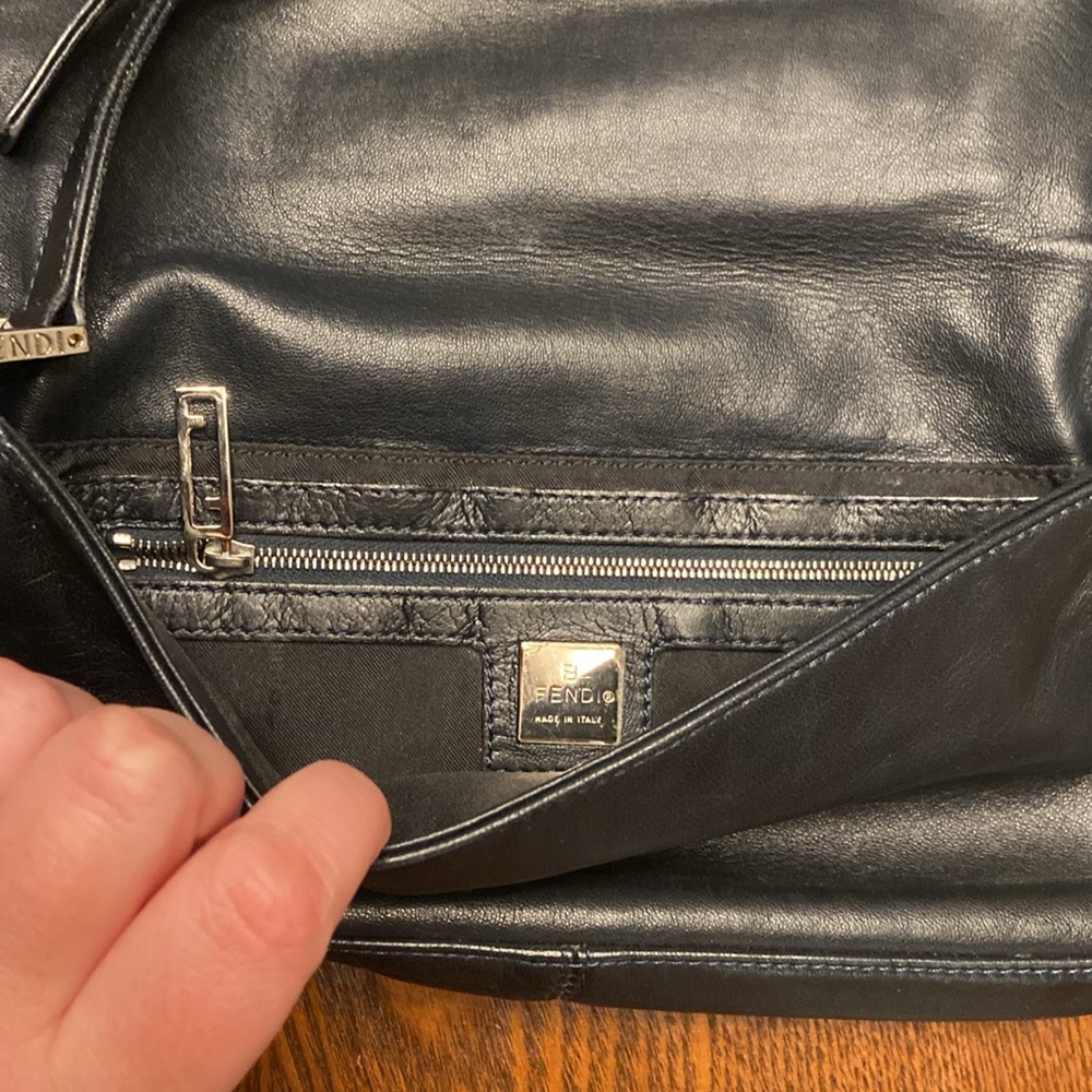 Fendi Leather Flap Pochette Baguette Shoulder Bag - Picture 8 of 10